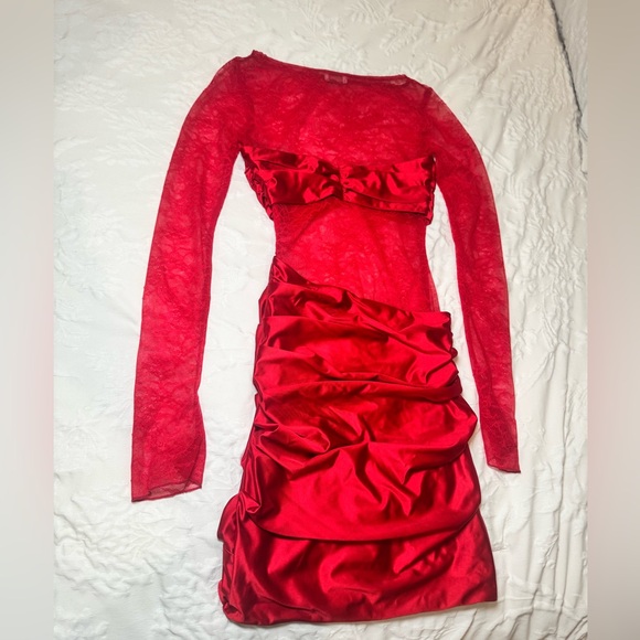 Oh Polly Red Lace Dress US 2 - Picture 6 of 7